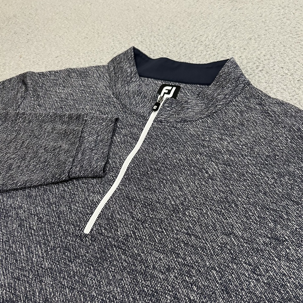 FootJoy Pullover Mens 2XL XXL Gray Quarter Zip Jacquard Texture Mid Layer Golf